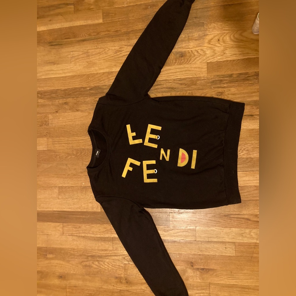 Classic Fendi Appliqué face sweater in black